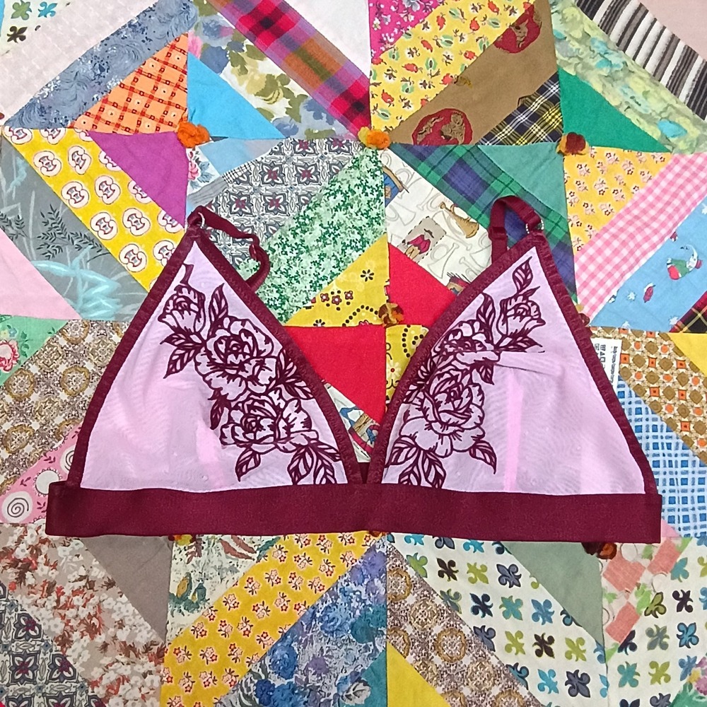 PINK by Victoria Secrete Bralette Women Size Medium Pink Semi Sheer Pull Over